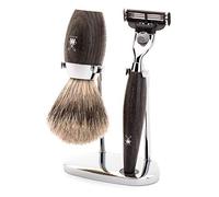 Mühle Set de Afetar con Maquinilla Gillette Mach3, Brocha Tejón Dos Bandas y Soporte Kosmo Roble, Único, Estándar