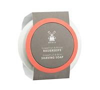 MÜHLE Set de jabón de afeitar, cuenco de porcelana con jabón de afeitar, pomelo y menta, todos los tipos de piel, afrutado y vigorizante, 65 g