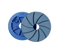 Muela abrasiva azul de 5 pulgadas con bloqueo de caracol para pulido de bordes de mármol en máquinas automáticas con borde biselado radial para aplicación húmeda de piso de hormigón de granito (grano