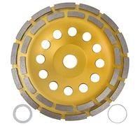 Muela abrasiva de copa de diamante, muelas abrasivas de hormigón de doble hilera para mármol de piedra de granito, disco de amoladora angular de alta concentración de diamante con (180mm)