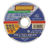 Muela abrasiva para inoxidable/hierro a centro Piano. Para trabajos de carrocería para, el corte de acero inoxidable, Acero de alta resistencia, hierro. Ojo mm 22.