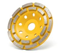 Muela Copa Diamante 125 mm Doble Fila - Disco Desbaste Hormigón Profesional Alta Potencia, Desbaste Rápido y Agresivo, Eliminar Material y Nivelar Superficies, Amoladora 125