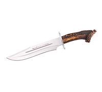 Muela Cuchillo de Caza Magnum MAGNUM-26 hoja de acero ACX-380 de 26 cm y empuñadura de asta de ciervo. Aparece en la película Seraphim Falls para Caza, Pesca, Supervivencia y Bushcraft + Portabotellas