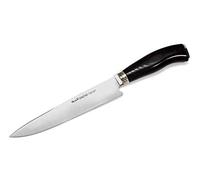 Muela Cuchillo GAUCHO-20M hoja de acero ACX-380 de 20 cm y empuñadura de micarta negra para Caza, Pesca, Supervivencia y Bushcraft Realizado en Ciudad Real + Portabotellas de regalo