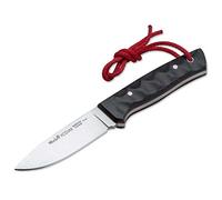 Muela Cuchillo Kodiak KODIAK-10SV.M/K hoja de acero Sandvick 14C28N de 10 cm y empuñadura de micarta negra funda de kydex negra para Caza, Pesca, Supervivencia y Bushcraft + Portabotellas de regalo