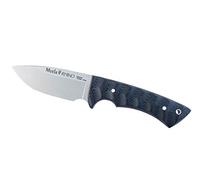 Muela Cuchillo Rhino RHINO-10SV.M hoja de acero Sandvik 14C28N de 10 cm y empuñadura de micarta negra para Caza, Pesca, Supervivencia y Bushcraft - Realizado en Ciudad Real