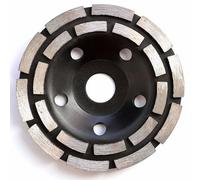 Muela de Copa Diamante con Doble Fila de 125mm Abrasiva y Desbastadora para Amoladora. Disco de Diamante para Desbaste de Hormigón Marmól Granito Piedra y Manpostería para usar en Radial Pequeña 125.