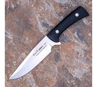 MUELA - JABALI-17M. Cuchillo de Caza Muela. Mango de Micarta negra. Funda de piel. Herramienta para Caza, Pesca, Camping, Outdoor, Supervivencia y Bushcraft