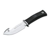 MUELA - VIPER-11G. Cuchillo de Caza Muela. Mango de goma negro. Hoja: 11 cm. Funda de cuero. Herramienta para Caza, Pesca, Camping, Outdoor, Supervivencia y Bushcraft