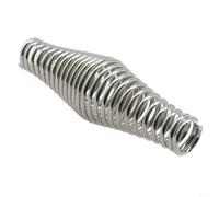 Muelle de mango de acero inoxidable para parrilla de barbacoa, estufa de leña, horno o chimenea, mango ergonómico cónico, plateado, 11 x 3,2 cm