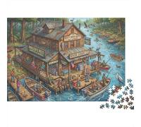 Muelle de Pesca Concurrido Puzzle 1000 Piezas Adultos Y Niños,Reto,Rompecabezas,14 Años+,Deco Pared,Regalo Ideal,Premium,Cartón,Anti-estrés,Relax,Desafío,Educativo 38x26cm