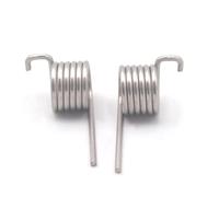 Muelle de torsión de acero inoxidable, 2 piezas de alambre de 2 mm de diámetro exterior de 17 mm, resorte de torsión pesado de acero inoxidable, resorte industrial derecho e izquierdo