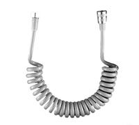 Muelle en espiral de poliuretano para manguera de ducha con diseño de cable de teléfono de imitación para estiramiento y flujo de agua de rebote (5 metros, gris)