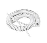 Muelle Espiral Cable de alimentación blanco de 3 núcleos y 2 núcleos 22AWG 18AWG 15AWG 13AWG Cable espiral de resorte 2,5 metros 5 metros 7,5 metros Cable extensible Retráctil Bobina (Size : Line len