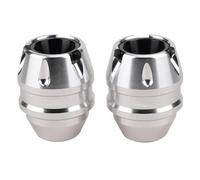 muelle neumático Suspensiones Motos Protector deslizante para eje delantero de motocicleta CNC, horquilla, rueda, marco anticaída, compatible con Yamaha XMAX300 NMAX155 2014-2024(Silver-With LOGO)