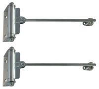 Muelle para puerta de hasta 40 kg - Cierrapuertas de acero galvanizado - Cierrapuertas interior con muelle - Cierre automático plateado para puerta de jardín y puerta de habitación (2 unidades)