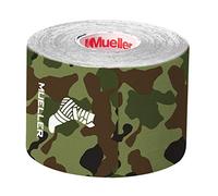 Mueller Cinta de kinesiología Pre-Cut (20 Tiras/Rollo de 5 cm x 24,75 cm), diseño de Camuflaje, Color Verde