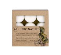 Müller Kerzen Pro Nature - Velas aromáticas con aceite de colza, abedul y hierbas, 9 unidades, 6 horas de combustión, velas de té de cera natural, aceites esenciales, funda de material 100% reciclado