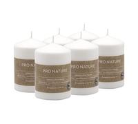 Müller Kerzen Pro Nature - Velas prensadas (estearina, 6 unidades, 6,8 x 10 cm, cera natural, sin parafina ni aceite de palma, sin perfume, calidad RAL)