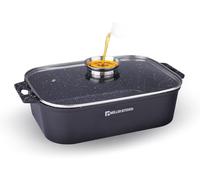 Müller Kitchen MK-3030 - Bandeja Para Asar 35cm (7L, Tapa De Aroma, Aluminio Fundido a Presión, Revestimiento Alemán Antiadherente)