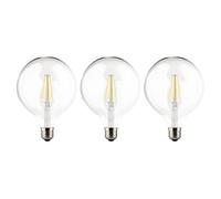 Müller-Licht 3 bombillas LED G125 Retro Globe 7 W = 60 W E27 transparente 806 lm blanco cálido 2700 K Ra>90