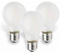 Müller-Licht - 400289 Set A + +, Juego de 3 Retro de LED Forma de Pera, equivalente a 40 W, cristal, 4 W, E27, Plata, 6 x 6 x 10.6 cm