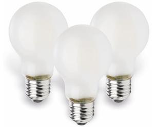 Müller-Licht - 400289 Set A + +, Juego de 3 Retro de LED Forma de Pera, equivalente a 40 W, cristal, 4 W, E27, Plata, 6 x 6 x 10.6 cm