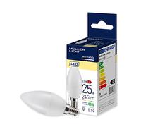 Müller-Licht Essentials - Bombilla LED con forma de vela E14, luz blanca cálida (2700 K) para un ambiente acogedor, 3 W equivalentes a 25 W, no regulable, 25000 h de vida útil, transparente