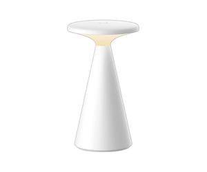 Müller-Licht Lámpara de mesa LED Ivy White para interior y exterior con batería integrada, luz blanca cálida (2700 K), intensidad regulable con interruptor táctil, IP54 resistente al agua y al polvo