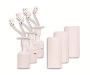 Müller-Licht Renolamp - Juego de 3 portalámparas para renovación y portalámparas convencionales en uno, casquillo E27, con cable y terminales de luz, color blanco