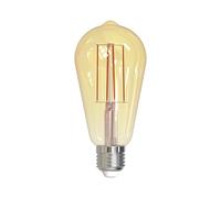 MÜLLER-LICHT Retro LED ST64 forma de pistón E27 filamento dorado, 7 W equivalente a 51 W, luz blanca cálida nostálgica (2000 K) para un ambiente acogedor, 650 lm, regulable, 15.000 horas de vida útil.