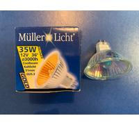 MÜLLER LUZ ORO 12V 35W GU5,3 51mm HALÓGENA 3000h Art.-Nr.: 10598 CALIDO BLANCO