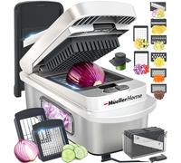 Mueller Serie Pro 10 en 1, Cortador Multiverduras y Rallador de Mandolina de 8 Cuchillas de Acero Inoxidable, Accesorios y Esenciales de Cocina, Picador de Alimentos y Vegetales, Picador, Troceador