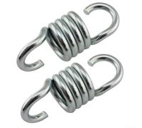 Muelles oscilantes de porche resistentes de 7 mm, ganchos de acero para colgar silla, banco, saco de boxeo, montaje en techo, absorción de golpes, color plateado, paquete de 2 unidades (2 unidades)