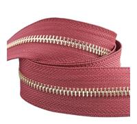 Muelles Pequeños 2 cremalleras de 1-5 yardas 5# for coser bolsa con cierre rollo bobina ropa abrigo cremallera Kit reparación accesorios DIY(WineRedGold,3YARD_5#)