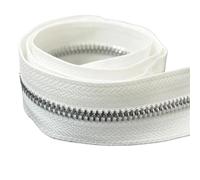 Muelles Pequeños 2 cremalleras de 1-5 yardas 5# for coser bolsa con cierre rollo bobina ropa abrigo cremallera Kit reparación accesorios DIY(WhiteSilver,3YARDS_5#)