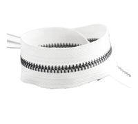 Muelles Pequeños 2 cremalleras de 1-5 yardas 5# for coser bolsa con cierre rollo bobina ropa abrigo cremallera Kit reparación accesorios DIY(WhiteGunBlack,4YARDS_5#)