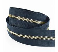 Muelles Pequeños 2 cremalleras de 1-5 yardas 5# for coser bolsa con cierre rollo bobina ropa abrigo cremallera Kit reparación accesorios DIY(BlueGold,5YARDS_5#)