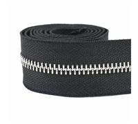 Muelles Pequeños 2 cremalleras de 1-5 yardas 5# for coser bolsa con cierre rollo bobina ropa abrigo cremallera Kit reparación accesorios DIY(BlackSilver,3YARDS_5#)