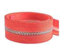 Muelles Pequeños 2 cremalleras de 1-5 yardas 5# for coser bolsa con cierre rollo bobina ropa abrigo cremallera Kit reparación accesorios DIY(RedSilver,5YARDS_5#)