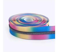 Muelles Pequeños 2 piezas 2/3/5M 5# cremalleras de nailon impresas decorativas bolsa equipaje cremallera bobina rollo Arco Iris cierres Kit reparación(CR2004,2METERS_NO5)