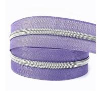 Muelles Pequeños Cinta de cremallera nailon con deslizador cremalleras for bolsa, ropa, bobina, tiradores, decoración, Kit reparación, accesorios costura DIY, 1-5M, 5#, 2 uds(Grey,2METERS_NO5)