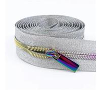 Muelles Pequeños Cinta de cremallera nailon con deslizador cremalleras for bolsa, ropa, bobina, tiradores, decoración, Kit reparación, accesorios costura DIY, 1-5M, 5#, 2 uds(WHITE,1METER_NO5)