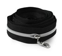 Muelles Pequeños Cinta de cremalleras nailon, 1-5M, 5#, con tirador cremallera, bolsa costura, ropa, cabeza, zapatos, chaqueta, accesorios sastre DIY(KY377ZT179-Silver,4MZIPS4PCSSLIDERS_NO5)