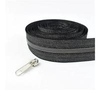 Muelles Pequeños Cremallera de nailon 1-5M, 5#, con cremalleras, tirador deslizante for bolsas coser, kits reparación cabezales cremallera, accesorios ropa DIY(KY273KY378-GunBlack,2M_NO5)