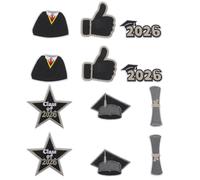 MUELODSIC 12 Parches Bordados Termoadhesivos para Graduación 2026 Parches para Coser Ropa y Accesorios Parche para Birrete Insignias Decorativas de Tela para Reparación y Personalización