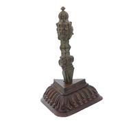 MUELODSIC 1juego Vajra De Cobre con Base para Decoración Ritual Budista Hogar y Oficina Artesanía Tibetana para Ornamentos De Templo