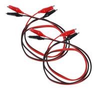 MUELODSIC 2 piezas Cable de Prueba con Pinzas Cocodrilo Doble Extremo para Mantenimiento Electrónico y Test de Laboratorio Cables Puente Rojo y Negro Versátiles para Múltiples Circuitos