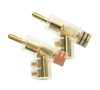 MUELODSIC 2 piezas Conector Banana Chapado Ángulo sin Soldadura para Altavoces Terminales de Alta Fidelidad Compatible con Sistemas de Sonido