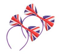 MUELODSIC 2 piezas Diadema con Lazo Bandera Unido para Mujer Diseño Ligero y Elástico Accesorio Versátil para Fiesta y Decoración y Uso Prolongado Cómodo Pack